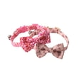 thumbnail image 3 of YujiCraft Valentine Dog Collar with Bow, Metal Buckle, Adjustable Pink Heart Bowtie Pet Valentine Collars for Medium Dogs, 3 of 3