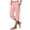 Pink-Pants for Women, variant on Capri Pants for Women High Waist Pull On Capris Side Split Cotton Linen Cropped Pants with Pockets