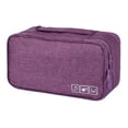 thumbnail image 1 of Bolsa de viaje multifunción para organizar ropa interior, bolsa de almacenamiento portátil para sujetadores, calcetines, lencería, cubo, neceser, morado, 1 of 5
