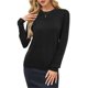 thumbnail image 3 of Suéteres Clásicos de Lana para Mujer, Cuello Redondo, Estilo Casual, Ideales para Otoño Negro M, 3 of 9