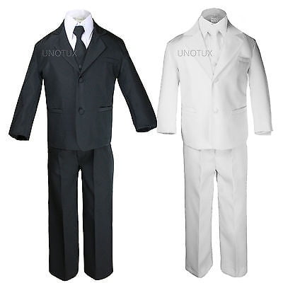 

Boy Formal Tuxedo Wedding Easter Party Black Suit sz 5 6 7 8 10 12 14 16 18 20