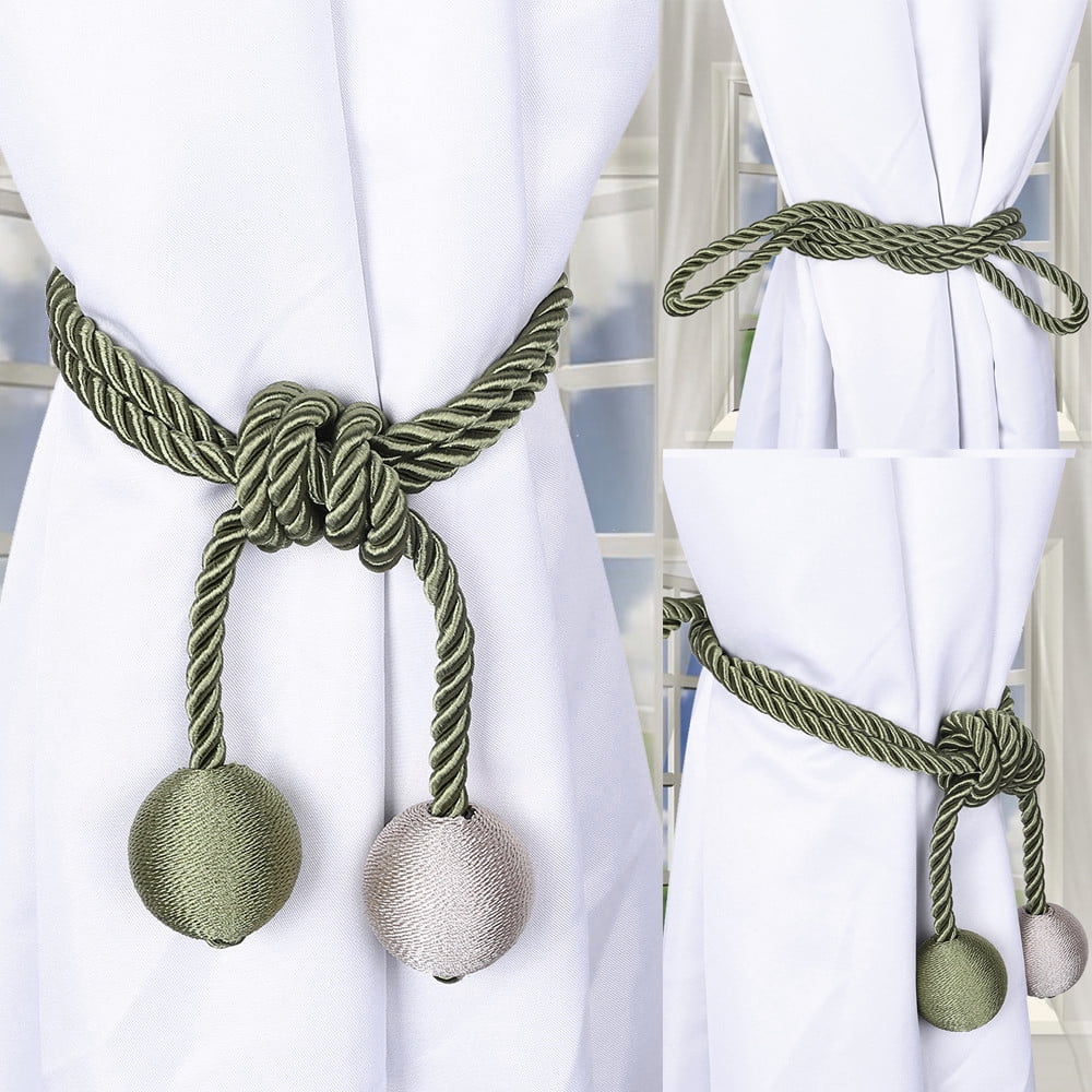 Siaonvr Retro Window Curtain Cord Rope Buckle Tiebacks Braided Tie Backs 1 Pair/2Pcs