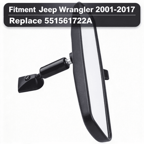Rear View Mirror Interior Rearview Mirror for Jeep Wrangler 2001-2017 Replace 55156172AA