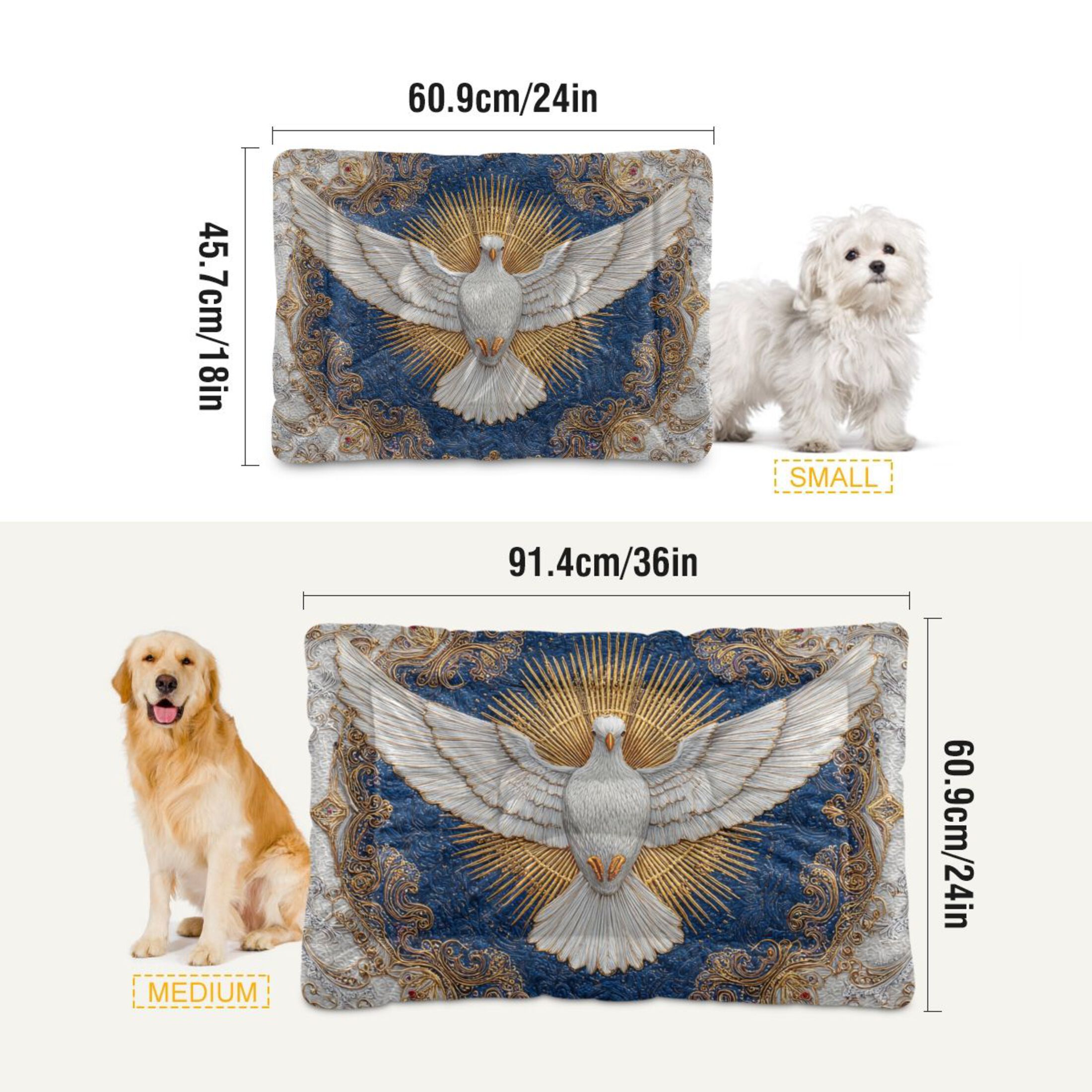 Cozy Mat Pet Bed Indoor Outdoor Warm Soft For Cat Dog Puppy(S/M) Holy Spirit