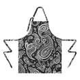 thumbnail image 2 of Black Paisley Pattern Apron-Garden Aprons for Women with Pockets-Cotton Linen Waterproof Kitchen Cooking Gardening Aprons Adjustable for Kitchen,Cooking,BBQ and Salon 33x27 Inch, 2 of 7