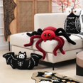 thumbnail image 3 of Phantoscope Happy Halloween Faux Fur Bat Shaped Throw Pillow, Black, 10.5 x 23.5 inch, 3 of 5