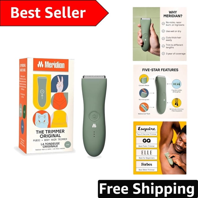 Portable & Sleek Body Hair Trimmer - No Bumps, Rechargeable, Safe for All Areas