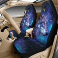 thumbnail image 3 of Xixirimido 5Pcs Car Seat Covers & Seatbelt Covers & Center Console Cover Set Universal Auto Accessories Fit for SUV Sedan Van Truck Leather Front Seat Cover, Galaxy and Wolf, 3 of 8