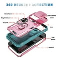 thumbnail image 4 of Allytechgroup Case For iPhone 16 Pro Max with Slide Camera Cover, [Include 1x Screen Protector] 360° Rotated Kickstand Military Grade Shockproof Protective Cover For iPhone 16 Pro Max, Pink+Green, 4 of 9