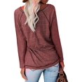 thumbnail image 3 of Chemises à Manches Longues pour Femmes Col Ras du Cou Raglan Casual Tunique en Coton en Vrac T-Shirt d'Automne, 3 of 4