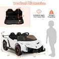 thumbnail image 3 of Costway Licensed Lamborghini 4WD Kids Ride-on Sports Car 12V Electric Vehicle with Remote White, 3 of 11