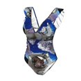 thumbnail image 4 of Yiaed Astronaut in Outer Space Print Women's Ruffled One Piece Swimsuit V Neck Swimwear Slimming Monokini for Woman-Medium, 4 of 8