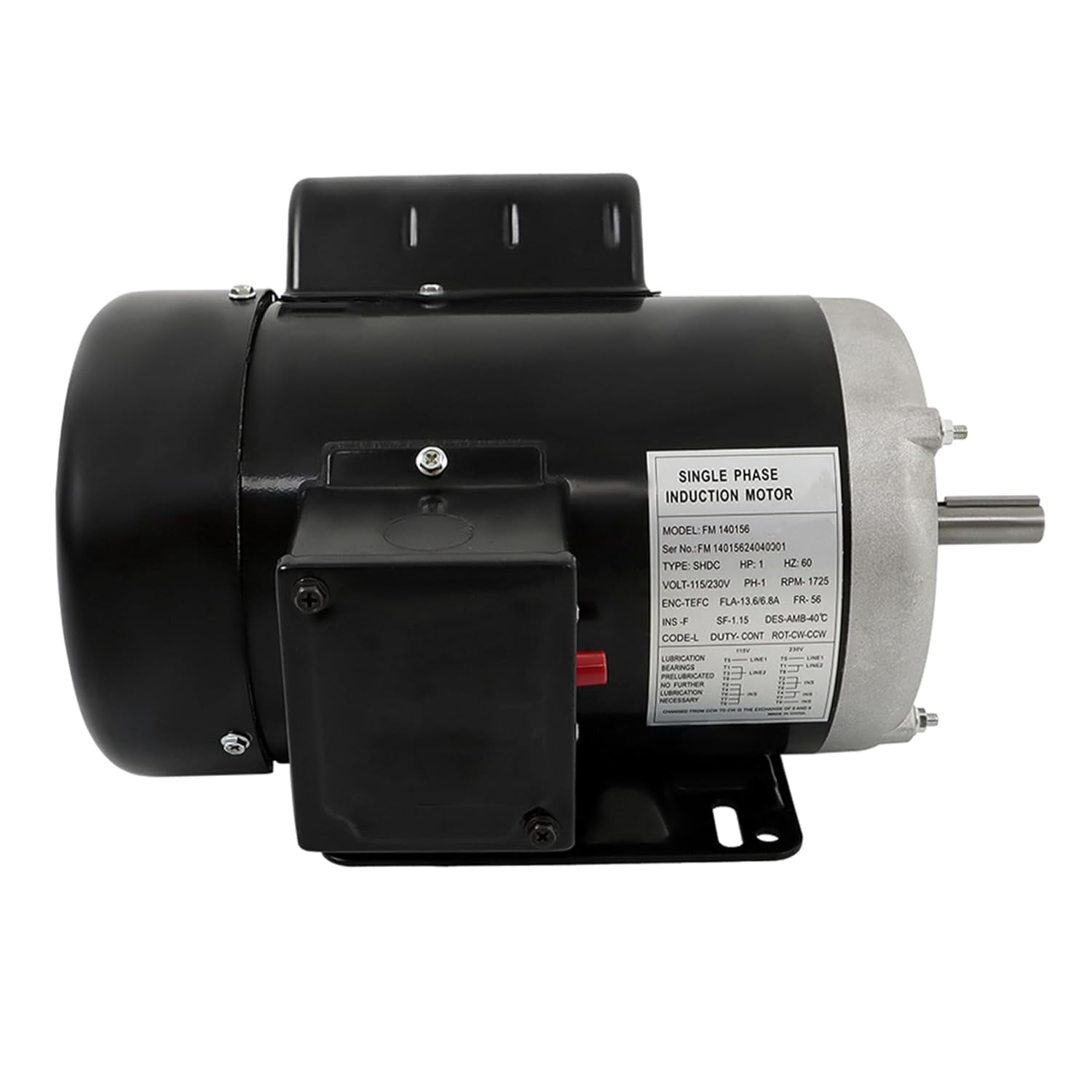 1.5 HP General Purpose Electric Motor - Three Phase, 1750RPM, 56C Frame, 230/460V TEFC By Villdomall