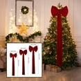 thumbnail image 3 of Yunuuuoa Big Red Bow Christmas Tree Ornament Pendant Holiday Decorations Velvet Long Tailed Bowknot for Xmas Party Wedding Gift Wrapping Mantle Fireplace Garlands Wreaths Festive Home Decor, 3 of 3