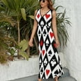 thumbnail image 6 of Gambling Casino Cards Womens Night Club Maxi Dress V Neck Sleeveless Bohemia Long Dresses, 6 of 9