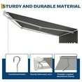 thumbnail image 6 of Danolapsi 10x8Ft Retractable Awning, Manual Awnings for Patio, Sun Shade Patio Awning with Crank Handle, Aluminum Frame, 280g Polyester Fabric, for Deck, Balcony, Yard, 6 of 7