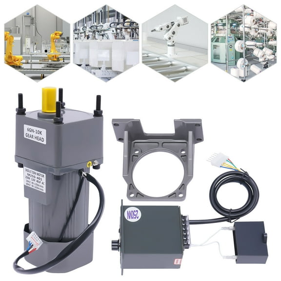 AC High Torque Motor,250W Electric Single-Phase Motor Reversible Motor with Variable Speed Adjustable Controller Governor Geared Motor 110V