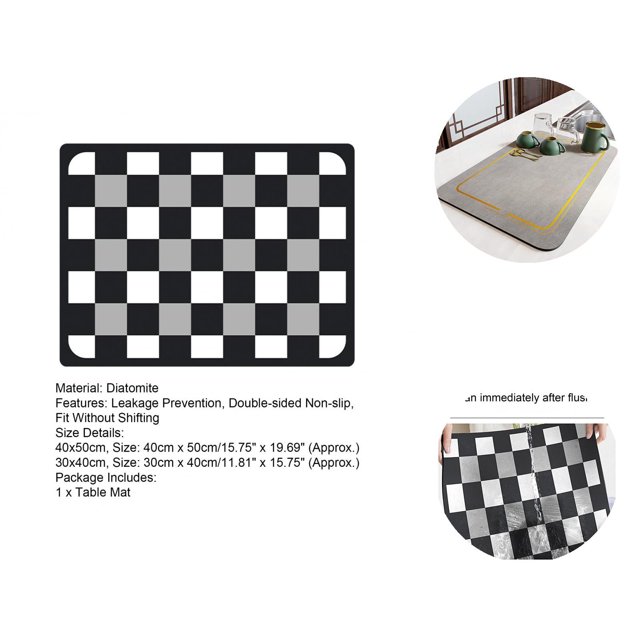 Table Mat Wipe Clean Anti-fouling Double-sided Non-slip Absorbent Diatomite Home Dining Drying Dishes Drain Mat for Kitchen