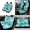 thumbnail image 2 of Renewold Sea Turtle Compass Car Seat Covers Full Set, with Steering Wheel Cover Safe Belt Pads Handbrake Cover Set Coasters Garbage Container Rear View Mirror Car Center Console Cover, Set of 14, 2 of 7