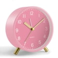 thumbnail image 1 of Reloj Despertador Analógico JALL Súper Silencioso 10 cm con Luz Nocturna Rosa, 1 of 7