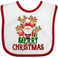 thumbnail image 3 of Inktastic Merry Christmas Santa Reindeer Boys or Girls Baby Bib, 3 of 4