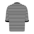 thumbnail image 5 of cocolona Womens Summer Striped Print T-shirts Crew Neck Short Sleeve Tops with Pocket Fashion Casual Loose Blouse Trendy Tees, 5 of 5
