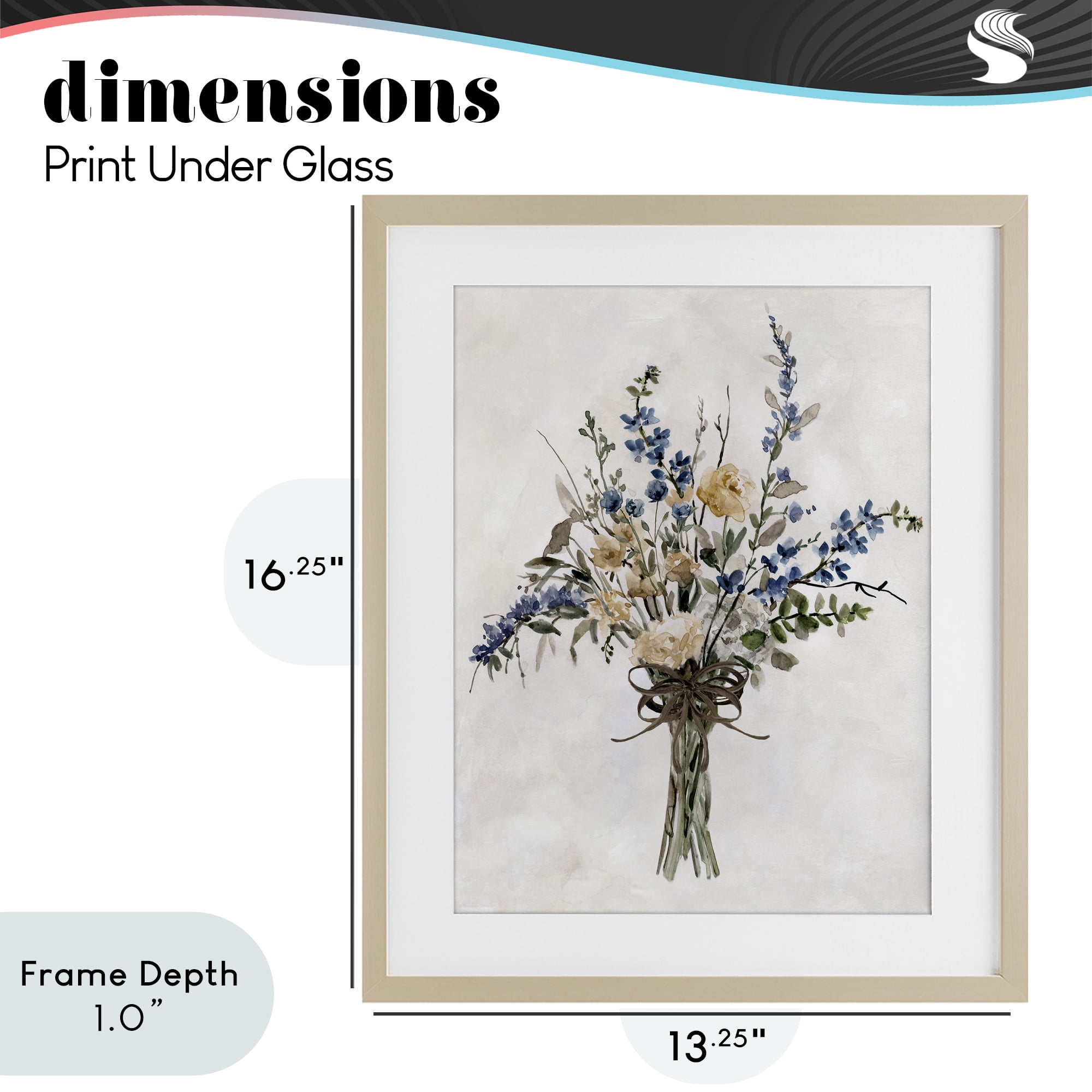 Stupell Industries Subdued Flower Bushel Birch Framed Print Under Glass, design by Carol Robinson
