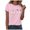 Pink, variant on idosla Halloween T-Shirt for Women Cute Cat Graphic Print Tee Shirt Solid Color Vintage Short Sleeve Casual Loose Fall (Red, XL)