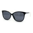 thumbnail image 2 of Womens Retro Oversized Horn Rim Cat Eye Fashion Sunglasses Black Gold - Black, 2 of 4