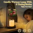 thumbnail image 4 of Candle Warmer Lamp with Timer Dimmer Decorative Flower Vine Stained Glass Window Film Candle Lamp Warmer for Jar Candle with 4 Bulbs Gifts for Women House Warming Gifts, 4 of 8
