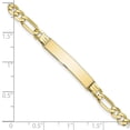 thumbnail image 3 of Diamond2Deal 10K Yellow Gold Figaro Chain Link ID Bracelet for Men 8", 3 of 6