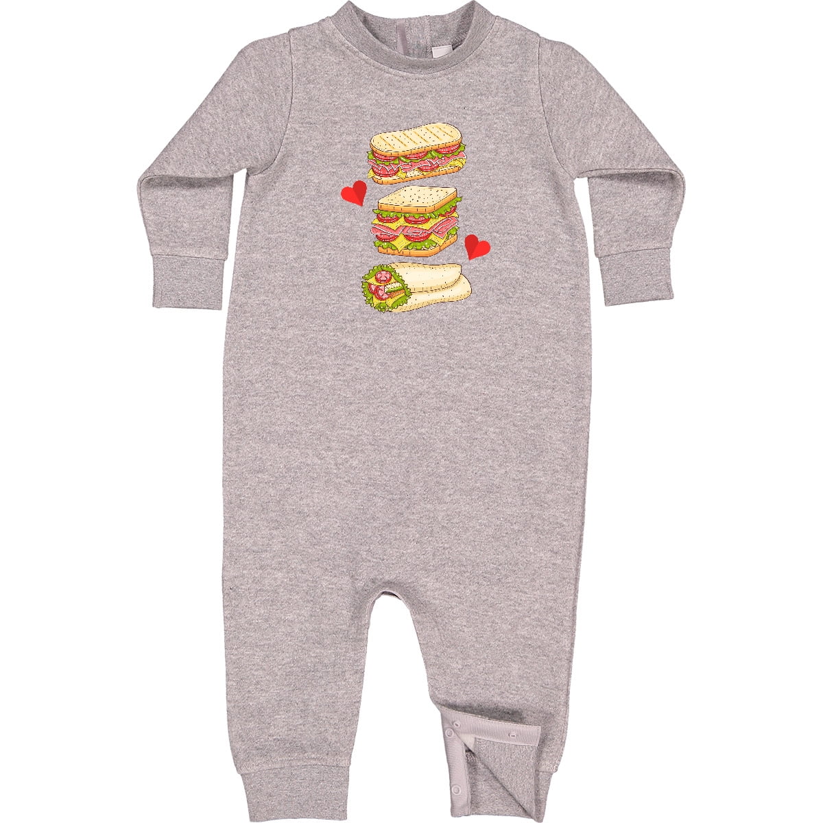 Inktastic Sandwich Lover Deli Food Baby Fleece Romper