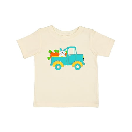 

Inktastic Cute Easter Bunny in Blue Truck with Carrots Gift Baby Boy or Baby Girl T-Shirt