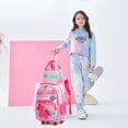 thumbnail image 5 of Unicorn Kids Rolling Backpack for School Girls with Wheels Lunch Bag Pencil Case for Elementary Students Carry on Suitcases for Ages 8-12, 5 of 6