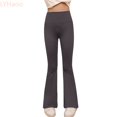 thumbnail image 2 of LYHaoo Girls High Waist Stretchy Yoga Pants Flared Casual Leggings for Kids School Outdoor Daily Wear(Gray), 2 of 7