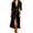 Black, variant on Women's Long Sleeve Button Front Maxi Dress Asymmetrical Ruched Country Concert Western Cowgirl Flowy Dresses Black S