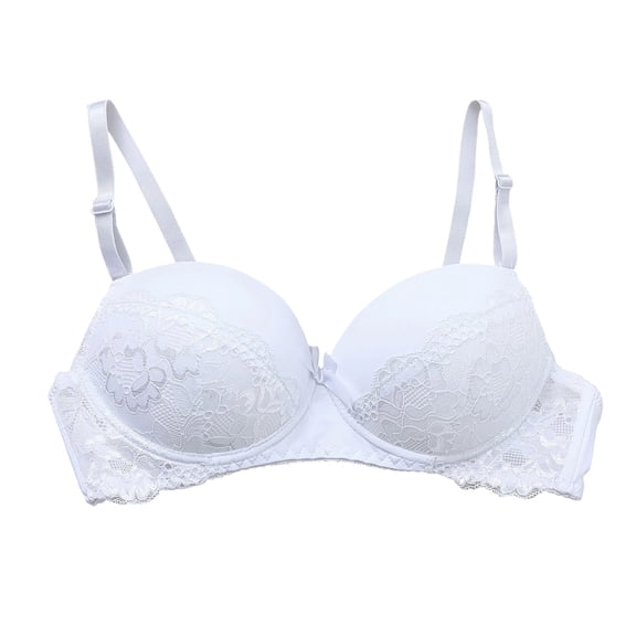 Lmnyox Women's Lace Bra Lightweight Breathable Push Up Balconette Bra Wireless Adjustable Everyday Bra for Women
