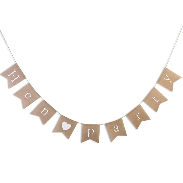 KAKOWELY Banderín de arpillera para despedida de soltera, banderín rústico para decoración de bodas, banderines triangulares