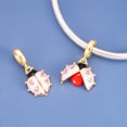 thumbnail image 5 of 925 Sterling Silver Golden Flying Ladybug Dangle Charm Bead for Bracelet Charms Bangle Pendant Jewelry, 5 of 5