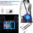 thumbnail image 5 of ELEHOLD Rugged Case for Samsung Galaxy Tab A7 Lite 8.7 (2021) Three-Layer Protection PC+Silicone Case with 360° Rotatable Kickstand Folding Handle Grip Shoulder Strap Shockproof Case,C, 5 of 8