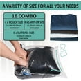 thumbnail image 3 of Cozy Essential 16 Travel Compression Bags Vacuum Packing, Space Saver Bags for Luggage, Cruise Ship Essentials (6 Large, 6 Medium, 4 Small) Transparent, 3 of 14