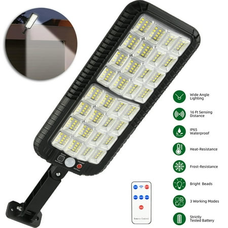 

Solar Street Lights Outdoor Waterproof 7000LM 6500K Dusk to Dawn Solar Security Flood Lights Motion Sensor Solar Lights for Area Lighting Yard Patio