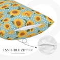 thumbnail image 3 of Gukieu White Polka Dot Sunflower Print Plush Pillow Cover, Hidden Zipper Pillow Protector without Pillow Core, Suitable for Bedroom, Office, Car Decoration-14"x20", 3 of 6