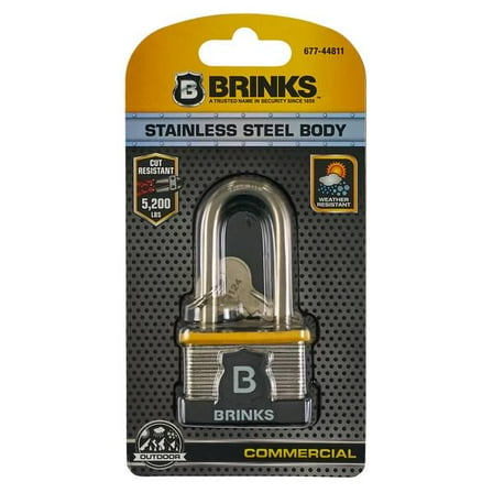 Brinks Brinks 44MM 2  Shackle Commercial Laminated Steel Keyed And Warded Padlock