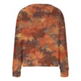 thumbnail image 3 of WRKEKC Maple Leaf Print French Wool Plush Jacket Button Front Fall Winter Soft Coat with Pockets for Coffee Run and Seasonal Style Brown 3XL, 3 of 4