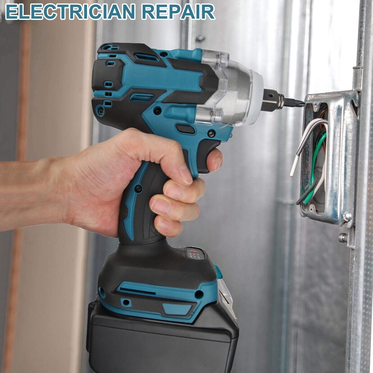Cordless Electric Impact Wrench 1/2" High Power Driver with Lithium Ion Battery,Electric Screw Wrenches