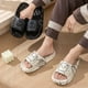 thumbnail image 3 of Moda verano oso de dibujos animados zapatos para el hogar antideslizantes chanclas suaves sandalias cómodas ágiles hombres mujeres pareja zapatillas chanclas de mujer, 3 of 5