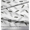 thumbnail image 3 of Soimoi White polyester Crepe Fabric Shadow & Bat Animal Fabric Prints By Yard 52 Inch Wide, 3 of 3