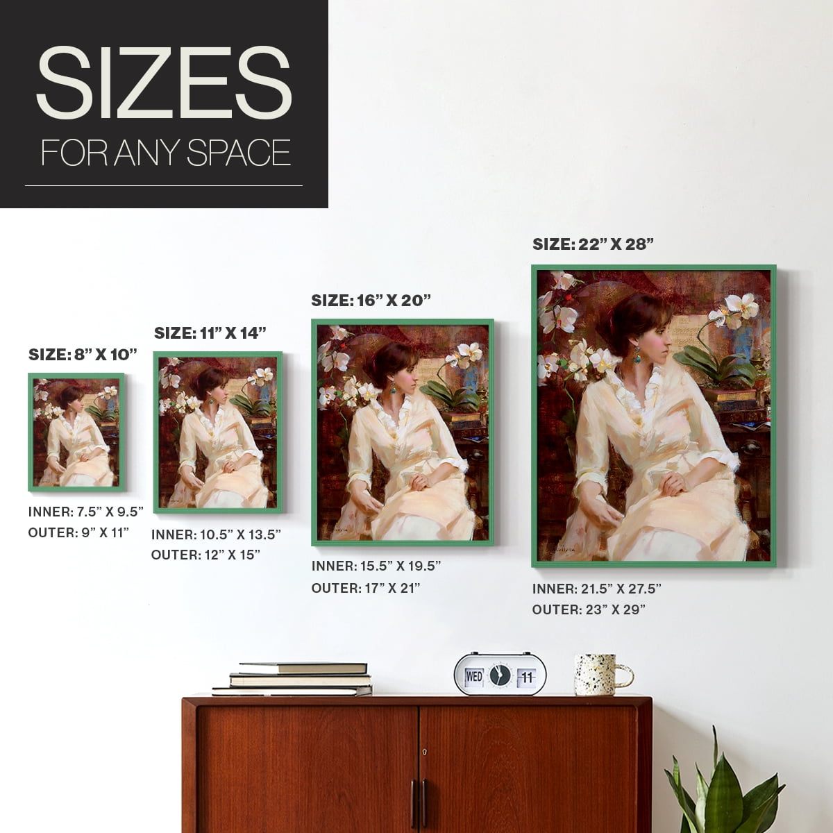 Fiori Di Aria Portrait in Paper Solid Wood 11 x 14 Framed Print