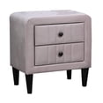 thumbnail image 1 of Mesita de noche Rheo de mesa Benzara con 2 cajones, 56 cm, terciopelo rosa, 1 of 7